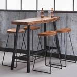 Bartisch Tejas Schwarz - Braun - Metall - Massivholz - Holzart/Dekor - 125 x 92 x 46 cm