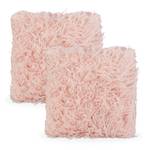 Fellkissen Kunstfell 2er Set Pink - Metall - Textil - 45 x 45 x 10 cm