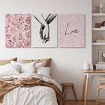 Love Set Leinwandbilder Rosen H盲nde