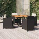 Garten-Essgruppe (5-teilig) 3095518 Schwarz - Kunststoff - Polyrattan - 107 x 74 x 109 cm