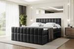 Boxspringbett MIAMI-Z KING Hochglanz Schwarz - Breite: 160 cm