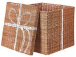 Aufbewahrungsbox CADEAU 3-tlg Braun - Weiß - Rattan - 24 x 24 x 24 cm