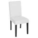 Chaise Littau simlicuir lot de 6 Blanc - Marron foncé - Cuir synthétique - En partie en bois massif