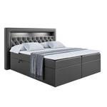 Boxspringbett - NOEL LED Hochglanz Schwarz - Breite: 160 cm - H4