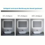 Spiegel Wandspiegel mit LED Beleuchtung Silber - Glas - 70 x 50 x 3 cm