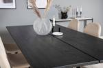 Essgruppe Sleek (7-teilig) Schwarz - Massivholz - 95 x 75 x 195 cm