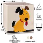 Lifeney Aufbewahrungsbox mit Hund Motiv Kunststoff - 35 x 34 x 5 cm