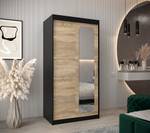 Armoire à portes coulissantes promo v2 Noir - Imitation chêne de Sonoma - Largeur : 100 cm - 2 porte