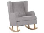 Fauteuil à bascule TRONDHEIM Gris - Gris lumineux - Chêne clair