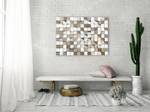 Wandbild 3D In die Offensive Grau - Kunststoff - Holz teilmassiv - 95 x 68 x 8 cm