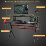 Gaming Tisch mit Monitorständer Schwarz - Holzwerkstoff - 60 x 97 x 120 cm
