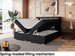 Boxspringbett Antonio Silver Schwarz - 160 x 214 cm - H4