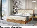 Boxspringbett Lofty 3 Beige - Breite: 209 cm - H4