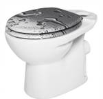 WC-Sitz Lamar Silber - Weiß - Holzwerkstoff - Metall - Kunststoff - 38 x 2 x 44 cm