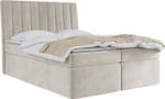 Boxspringbett mit Topper AMILA Beige - Breite: 160 cm - H3