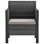 Gartenstuhl D1827 Grau - Rattan - 76 x 51 x 65 cm