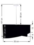 Lustre suspension MADAN Noir - Gris - Blanc - Métal - Textile - 50 x 25 x 50 cm