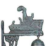Gusseisen Türglocke mit Schiff Grün - Metall - 10 x 24 x 16 cm