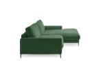 Ecksofa Canapé CARA Cordon Vert foncé - Angle à droite (vu de face)