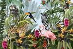 Papier Peint ANIMAUX Plantes Tropicales 315 x 210 x 210 cm