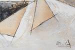 Tableau peint Volonté de liberté Marron - Gris - Bois massif - Textile - 120 x 80 x 4 cm