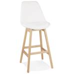 Tabouret De Bar SANDRA Blanc - Bois massif - 48 x 112 x 56 cm