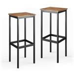 Tabouret de bar Fyrk lot de 2 Marron - Bois manufacturé - 34 x 78 x 30 cm