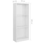 Bücherregal 3016500-2 Hochglanz Weiß - 40 x 109 cm