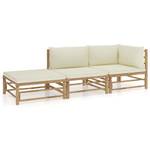 Garten-Lounge-Set (3-teilig) 3009675-2 Weiß - Bambus - 65 x 30 x 65 cm