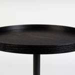 Table d'appoint ronde noir Noir - En partie en bois massif - 46 x 56 x 46 cm