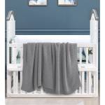 Babydecke grau 70x100 Baby-Strickdecke