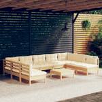 Garten-Lounge-Set Weiß - Massivholz - 64 x 29 x 64 cm