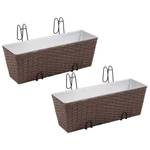 Pots de fleurs 296613 (lot de 2) Marron