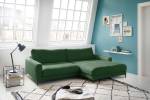 Ecksofa Canapé CARA Cordon Vert foncé - Angle à droite (vu de face)