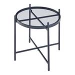 Table d'appoint Lier Noir - Verre - 42 x 46 x 42 cm