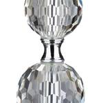 Nachttischlampe Kristall Beige - Silber - Glas - Metall - Textil - 30 x 53 x 30 cm