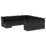 Gartensitzgruppe K3879(12-tlg) Schwarz - Massivholz - 69 x 62 x 62 cm