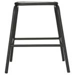 Hocker mit Holzsitz und Metallgestell Schwarz - Metall - 42 x 46 x 42 cm