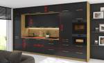 Küchenzeile BONN A3 Schwarz - Braun - Holzwerkstoff - 404 x 243 x 60 cm