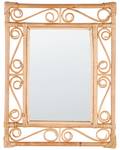 Miroir AMANU Beige - Bleu - Rotin - 41 x 52 x 2 cm