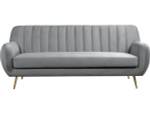 Sofa aus grauem Samt "Evans" - 195 x 84 Grau - Textil - 84 x 82 x 195 cm