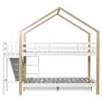 Etagenbett FunyZoom Ⅰ Beige - Weiß - Holzwerkstoff - Massivholz - Holzart/Dekor - 183 x 223 x 245 cm