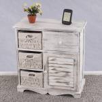 Commode Armoire avec 3 paniers Blanc