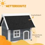 Katzenhaus D30-790V00GY Grau - Massivholz - 58 x 68 x 77 cm