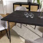 Table à manger pin vieilli noire L200 Noir - En partie en bois massif - 100 x 75 x 200 cm