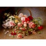 Puzzle Ein Korb voller Rosen und Nelken Papier - 24 x 5 x 34 cm