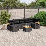 Gartensitzgruppe K2562(8-tlg) Schwarz - Massivholz - 69 x 62 x 62 cm