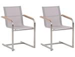 Chaise de jardin COSOLETO Beige - Argenté - Lot de 2