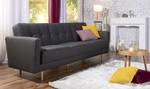 Jesper Sofa 3-Sitzer mit Bettfunktion Grau - Textil - Holz teilmassiv - 224 x 84 x 82 cm