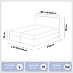 Boxspringbett Doppelbett Valbona Grau - Breite: 180 cm